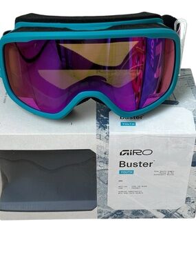 Giro Buster Youth Ski Goggles - Teal Frame with Amber Pink Lens